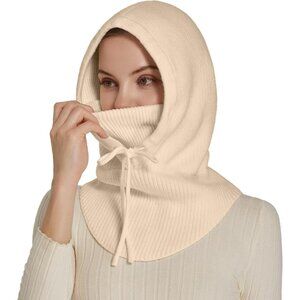 Women Winter Hats Winter Face Mask Ski Mask Warm Face Cover Neck Warmer Beige